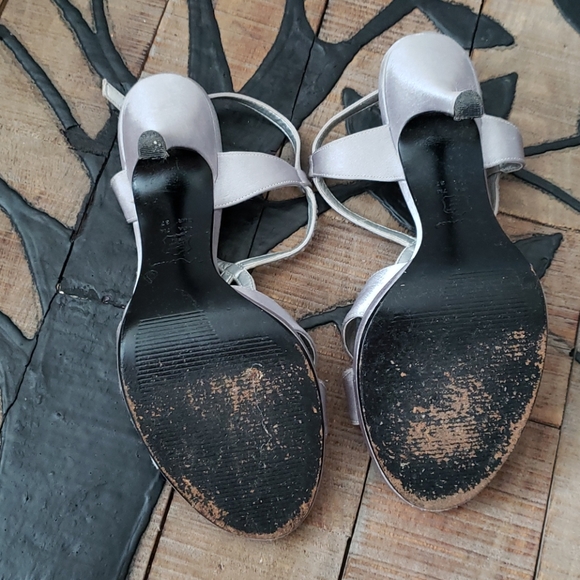 Mia Silver Dress Heels Size 7 Leather sole - Picture 6 of 6